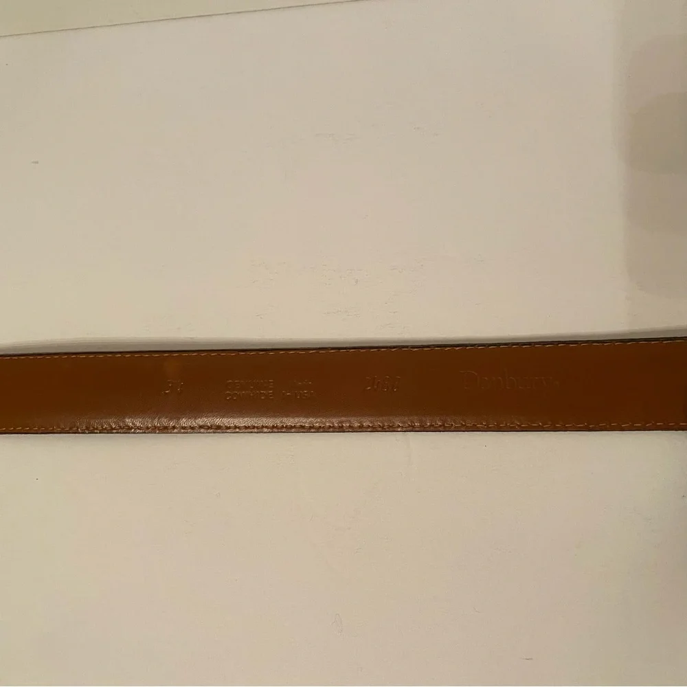 DANBURY BELT BROWN LEATHER GOLD BUCKLE SIZE 34 USA MENS ACCESSORY